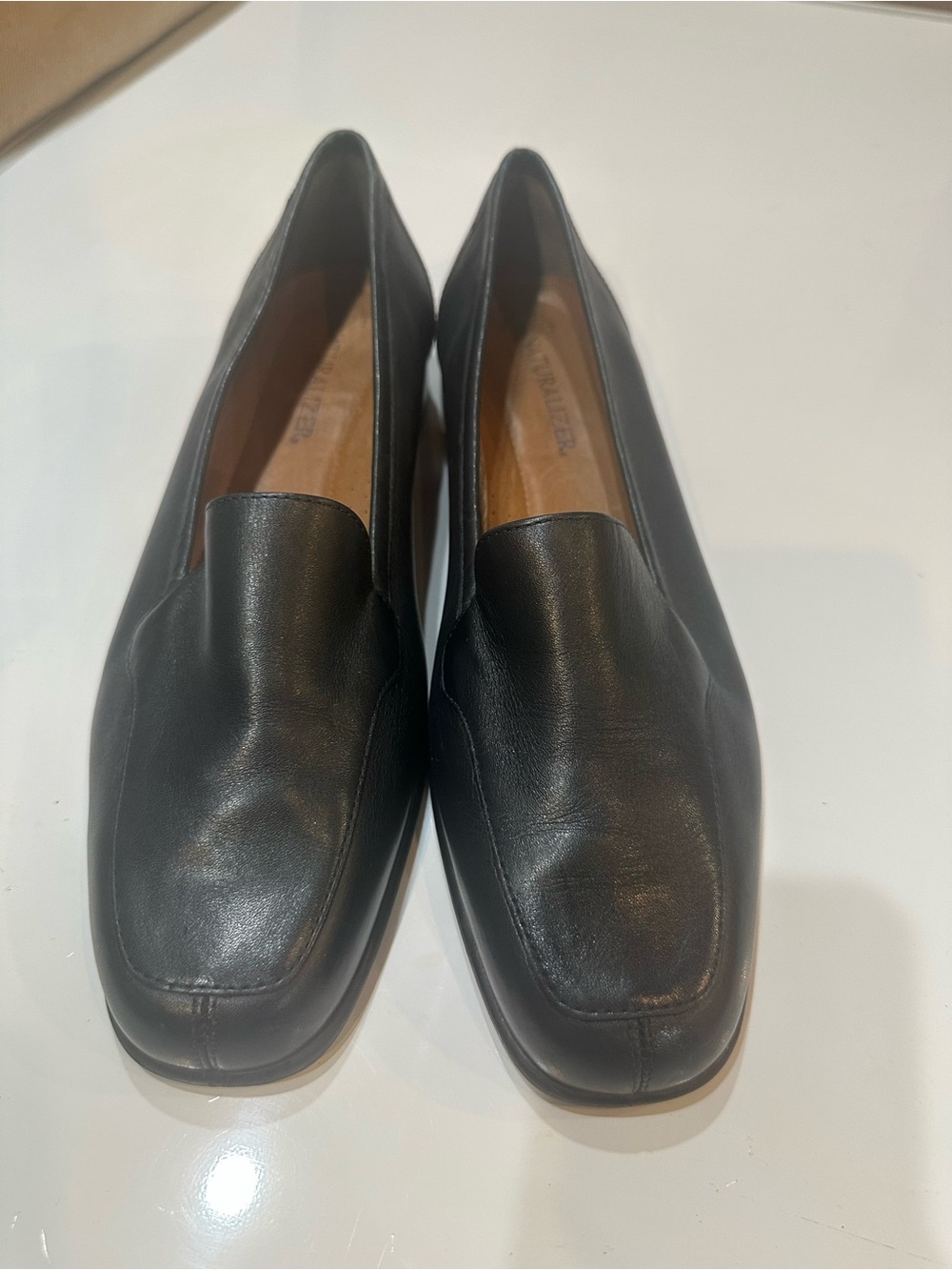 Naturalizer Natural Flex Black Leather Square Toe Comfort Loafers 11M